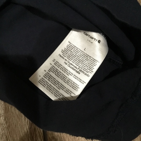 Mens Carhartt Loose Fit Long Sleeve Shirt Pocket Logo Dark Blue Size Large. - Picture 4 of 6